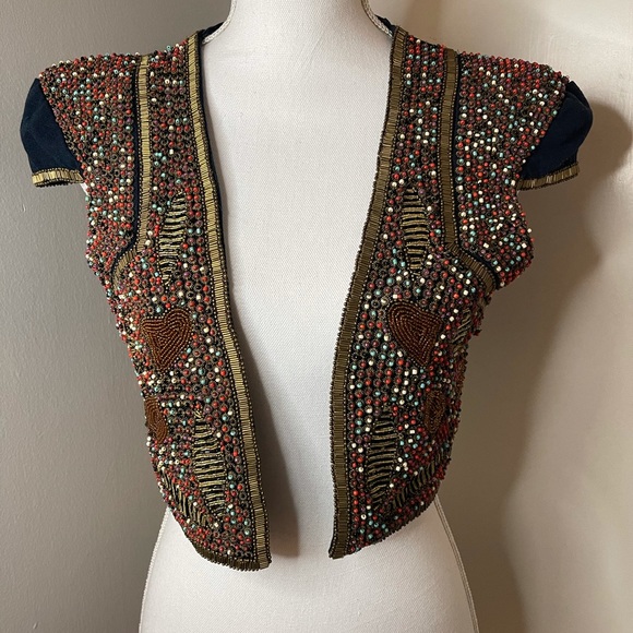 Zara Jackets & Blazers - Zara beaded couture vest SZ Medium